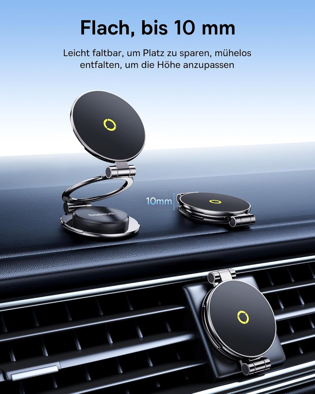 Baseus MagPro II Handyhalterung Auto Magnet, 360° Drehbar & Ausziehbar MagSafe Handy Halterung Auto