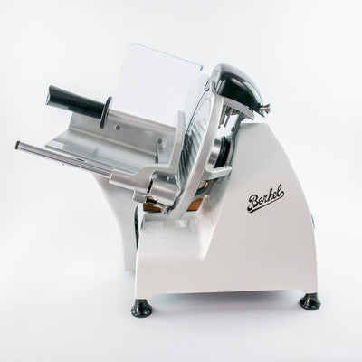 Berkel Red Line 250 weiss Aufschnittmaschine + handgefertigtes Einlegebrett aus Eiche
