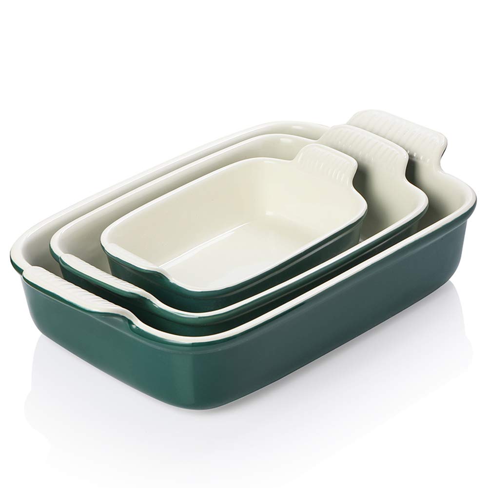 Sweejar Home Backgeschirr-Set aus Porzellan zum Kochen, rechteckige Auflaufform aus Keramik, Lasagne