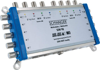 Schwaiger SEW98 531 SAT Multischalter Eingaenge (Multischalter): 9 (8 SAT/1 terrestrisch) Teilnehme