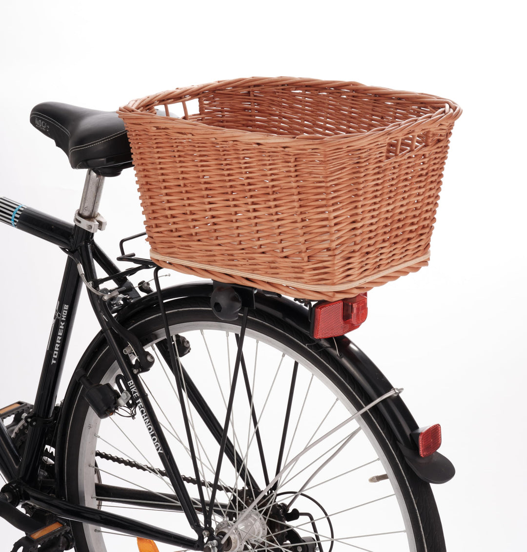 Tigana - Einkaufskorb Transportkorb Fahrradkorb Weide für Gepäckträger eckig 44x34 cm Natur (44-N)