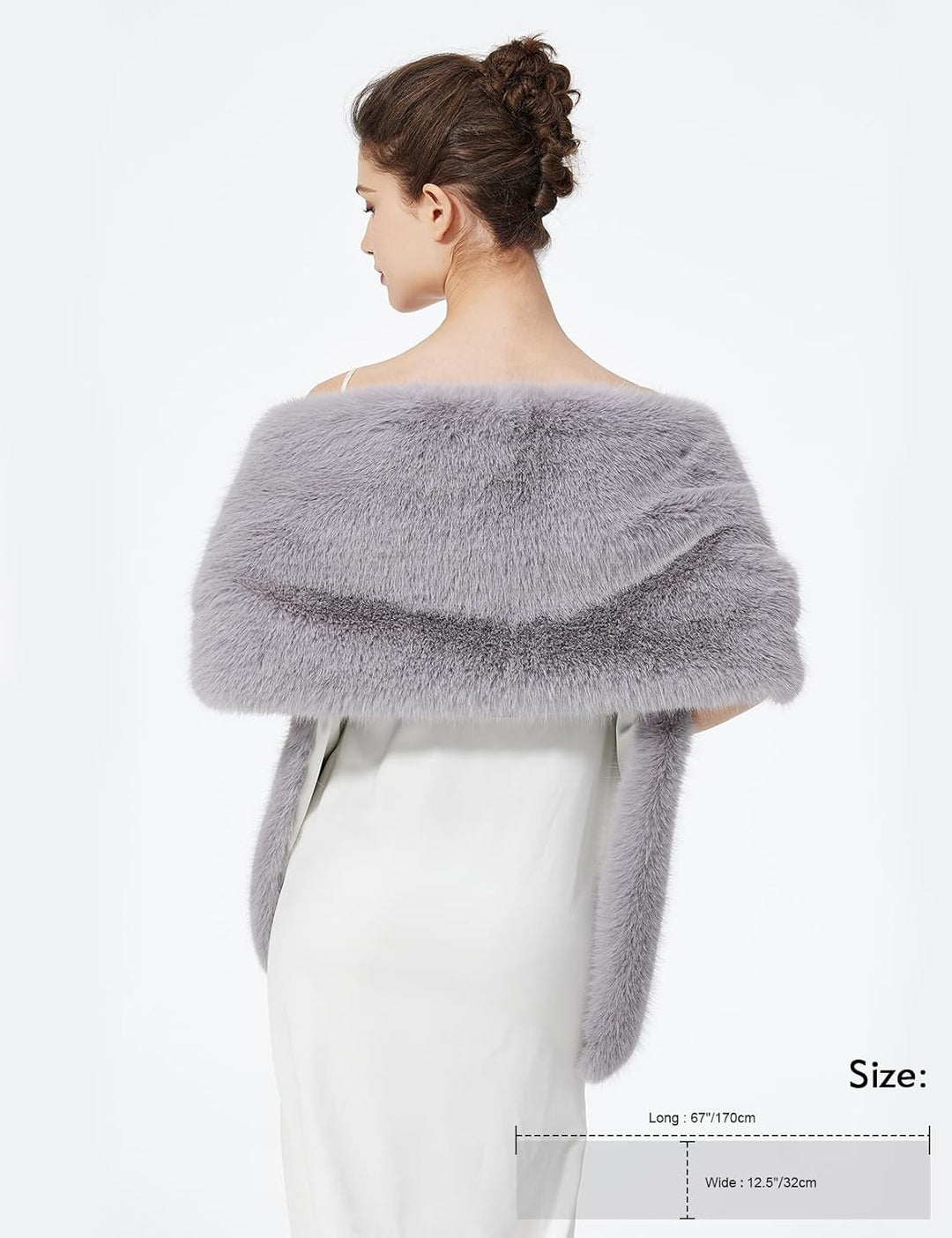 BEAUTELICATE Damen Kunstpelz Stola Schal Warp Brautjacke Kunstfell Brautschal Brautstola für Braut A