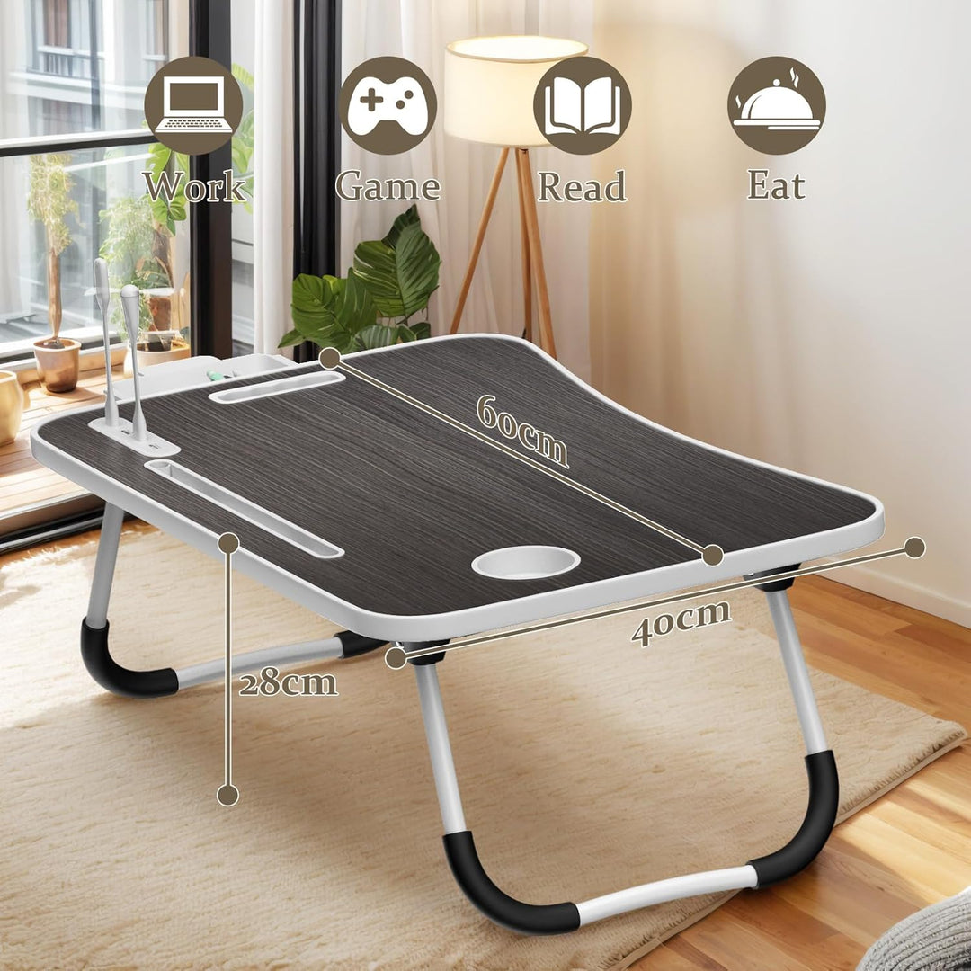 Huracan Laptoptisch Betttablett Klappbar, Tragbares Laptop Tisch für Bett, Lapdesk mit Schublade, Ta