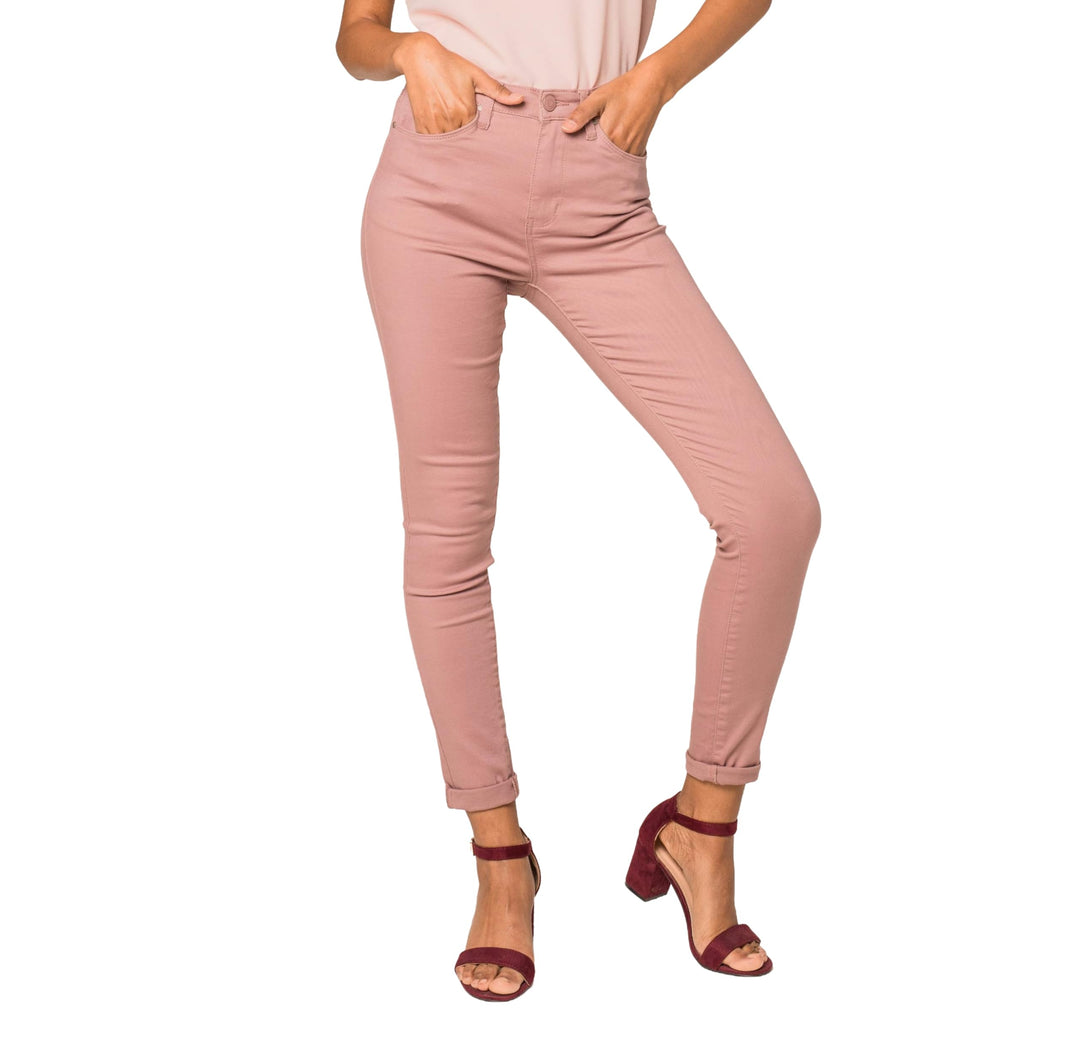 Nina Carter P056 Damen Jeanshosen Skinny Fit Jeans High Waist S Rosa (P109-16), S Rosa (P109-16)