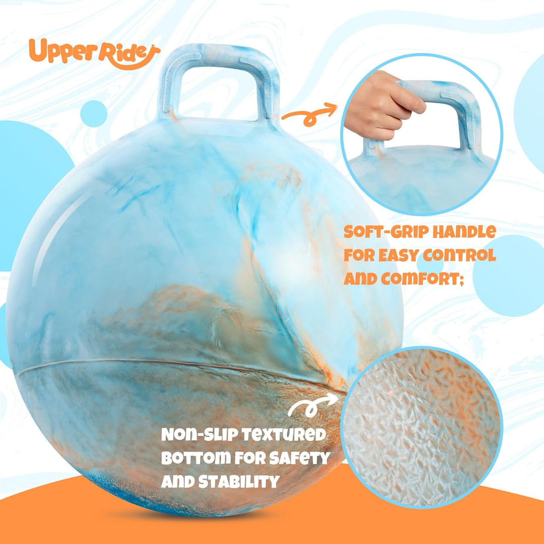 U&C Planet Hüpfball Aufblasbarer Hopperbal mit Pumpe, 50 cm Hopper Ball für Kinder，max. Belastbarkei