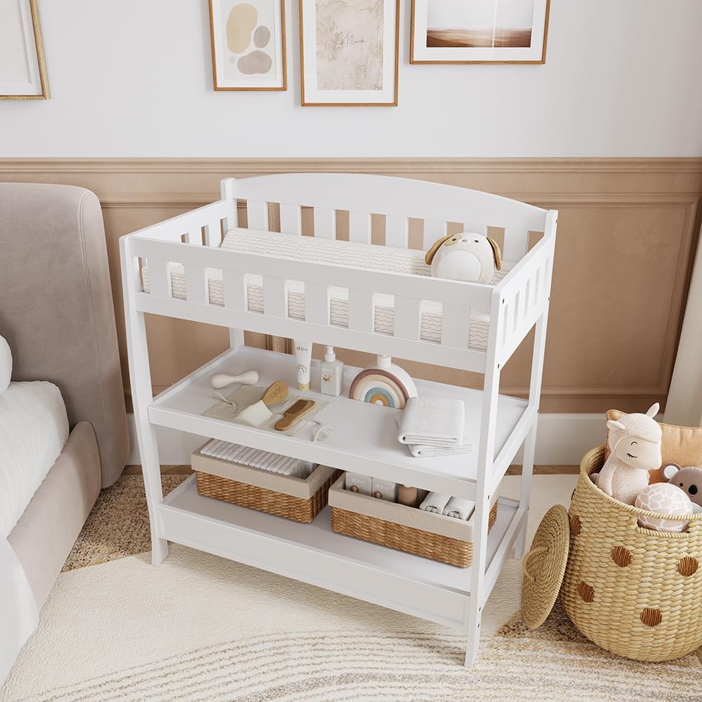 Vicco Wickeltisch Nesty, Weiss, 89 x 99.5 cm, als Aufsatz für Standard-Kommoden verwendbar