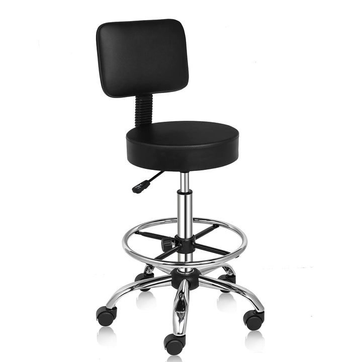 Bonnlo Rollhocker höhenverstellbar mit Lehne Abnehmbar, Arbeitshocker 360° Drehbar, Drehhocker mit F