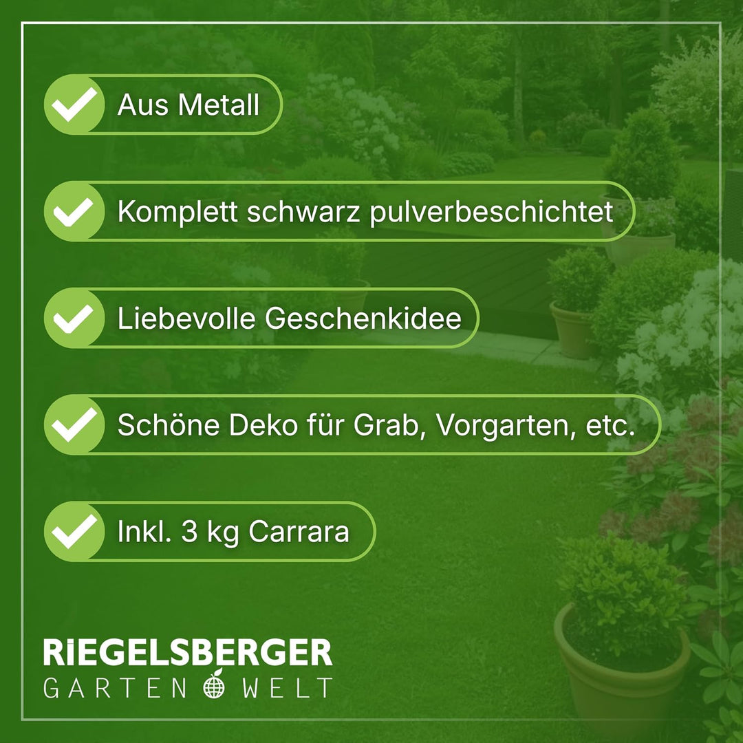 Gartenwelt Riegelsberger Herz-Gitter mit Carrarra Dekosteinen Carrara, Carrara