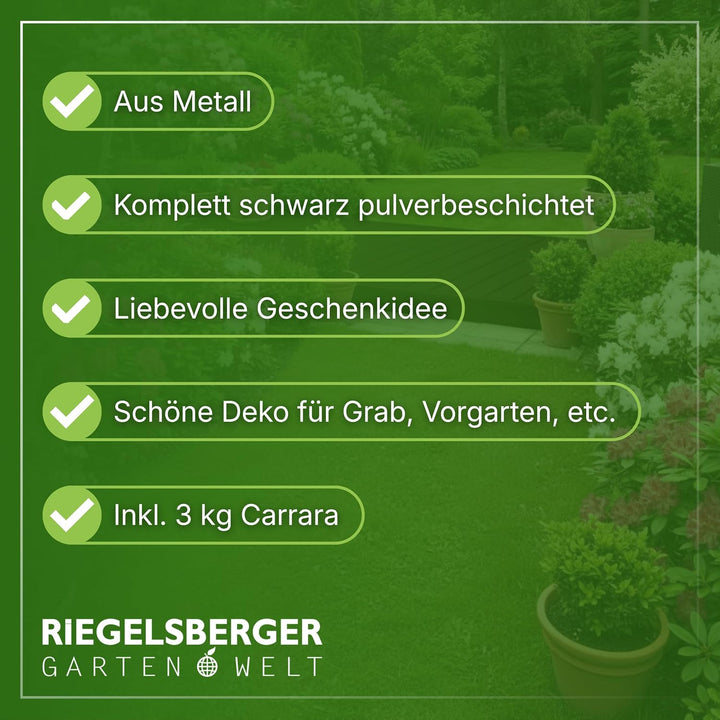 Gartenwelt Riegelsberger Herz-Gitter mit Carrarra Dekosteinen Carrara, Carrara