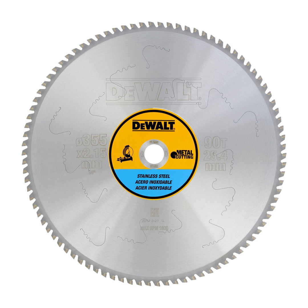Dewalt DT1922-QZ Metall-Kreissaegeblatt 355/25,4 90TFZ, für Edelstahl