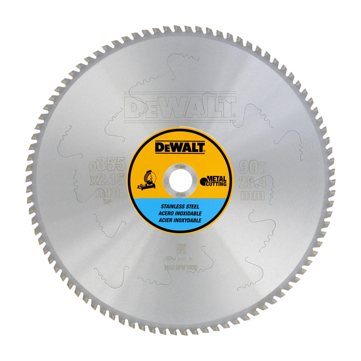 Dewalt DT1922-QZ Metall-Kreissaegeblatt 355/25,4 90TFZ, für Edelstahl
