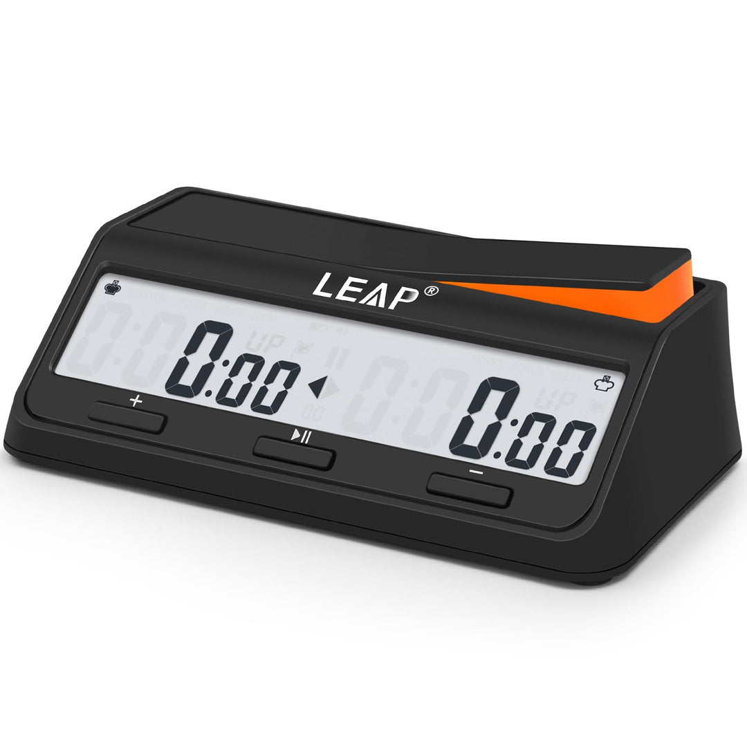 LEAP Schachuhr mit verbesserter digitaler Uhr mit Bonus & Delay Countdown-Funktion für Schach und Br