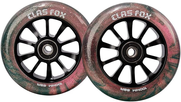 CLAS FOX Pro Stunt Scooter Rollen Roller Räder Wheels 100mm EIN Paar mit ABEC-9 Kugellager CNC Metal