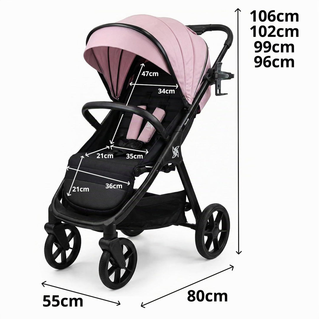 SPACELY, kinderwagen Buggy, bis zu 22 kg, Kinderwagen sehr gross und komfortabel, geräumige Sitz, se