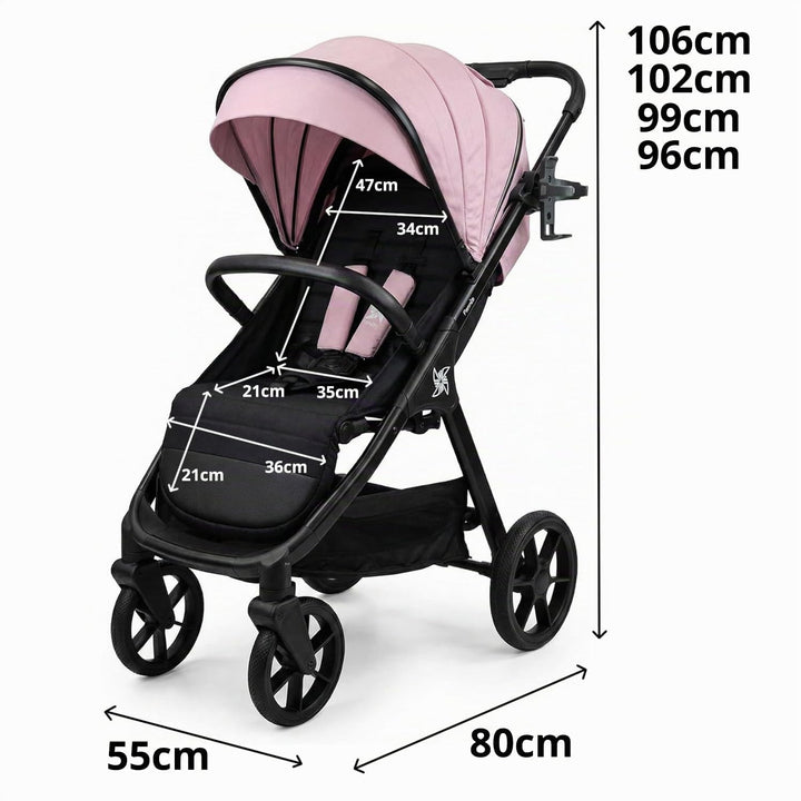 SPACELY, kinderwagen Buggy, bis zu 22 kg, Kinderwagen sehr gross und komfortabel, geräumige Sitz, se