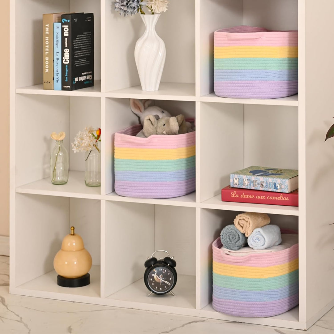 Baumwollseil gewebter Aufbewahrungskorb, verwendet für Baby Hamper Spielzeug Organizer, Geschenkkörb