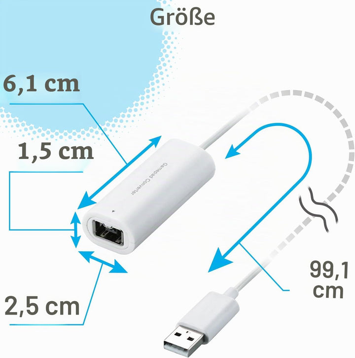 ELECOM Game Pad-Konverter für Wii Classic Controller 1-Port [Weiss] JC-W01UWH (Japan Import)