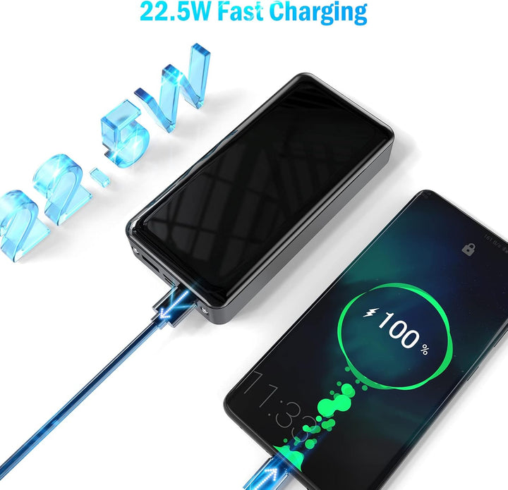 Power Bank 24000mAh,Powerbank klein Aber stark (USB C Output & Input) 22,5W Externer Handyakkus mit