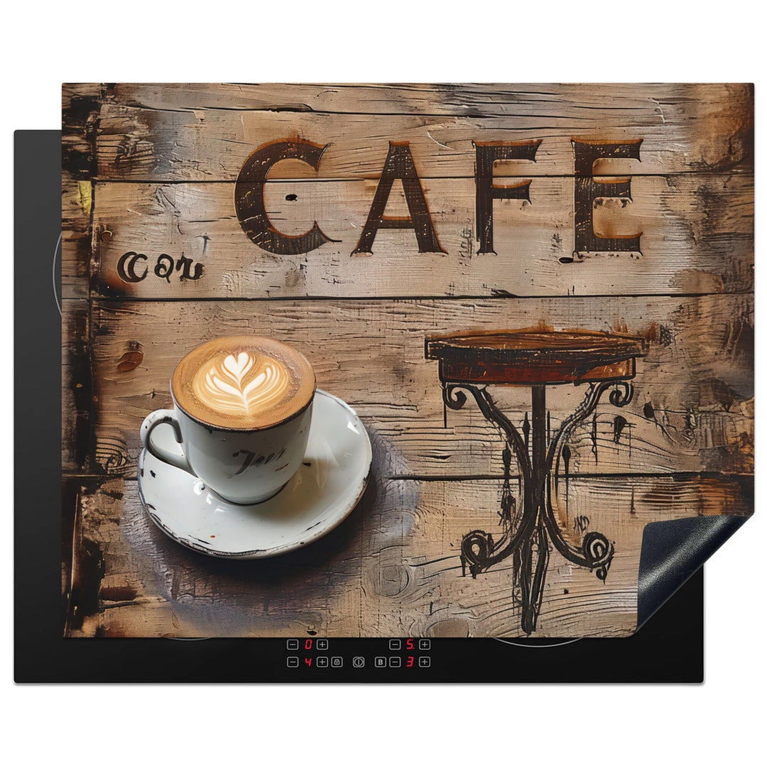 KitchenYeah© Herdabdeckplatte Einteilig Herdabdeckung Abdeckplatte Kaffee - Holz 52L x 65B cm, Kaffe