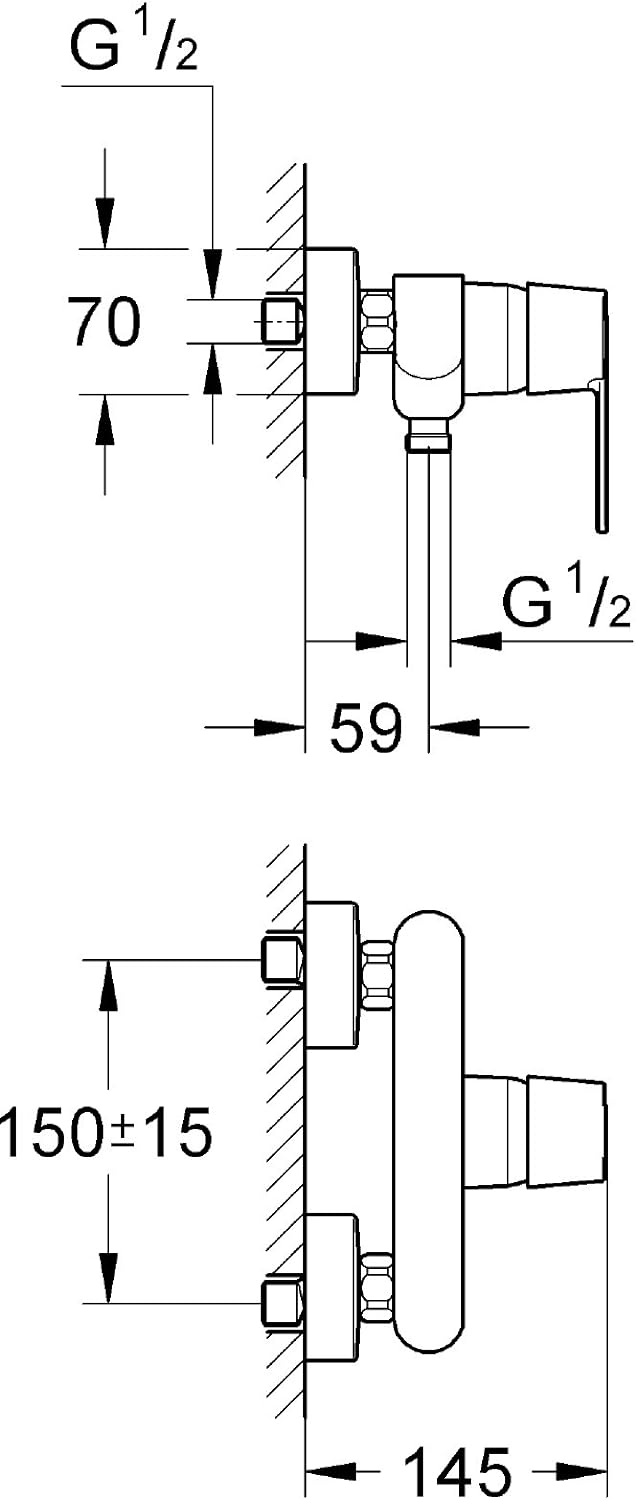 Grohe Duscharmatur Get, 32888000, Einhandmischer für Brause mit Rückflussverhinderer, Mengenbegrenzu