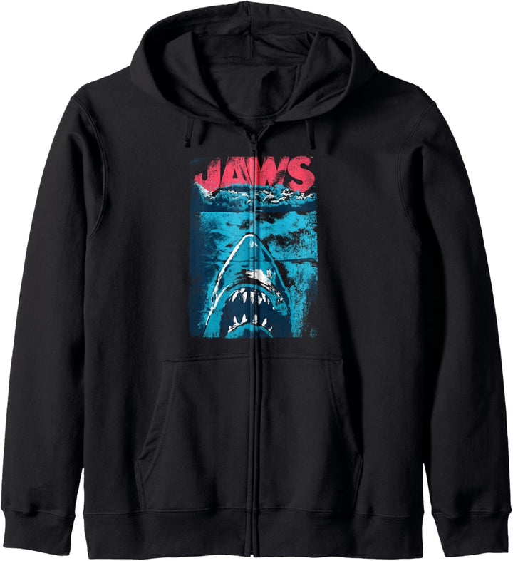 Jaws Distressed Folded Poster Logo Kapuzenjacke