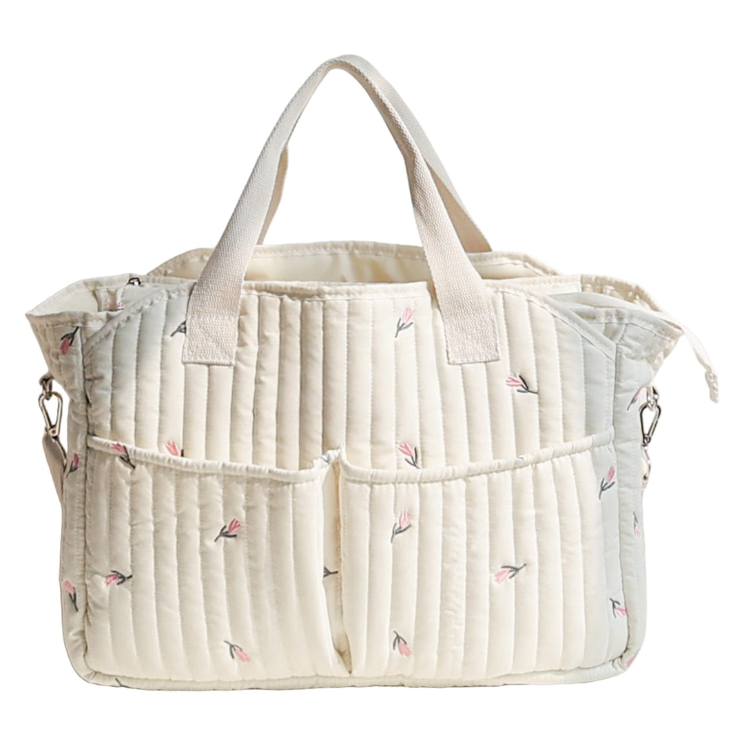 Gesteppte Babytasche, grosse Wickeltasche für unterwegs, vielseitige Schultertasche, 42 x 28 x 16 cm