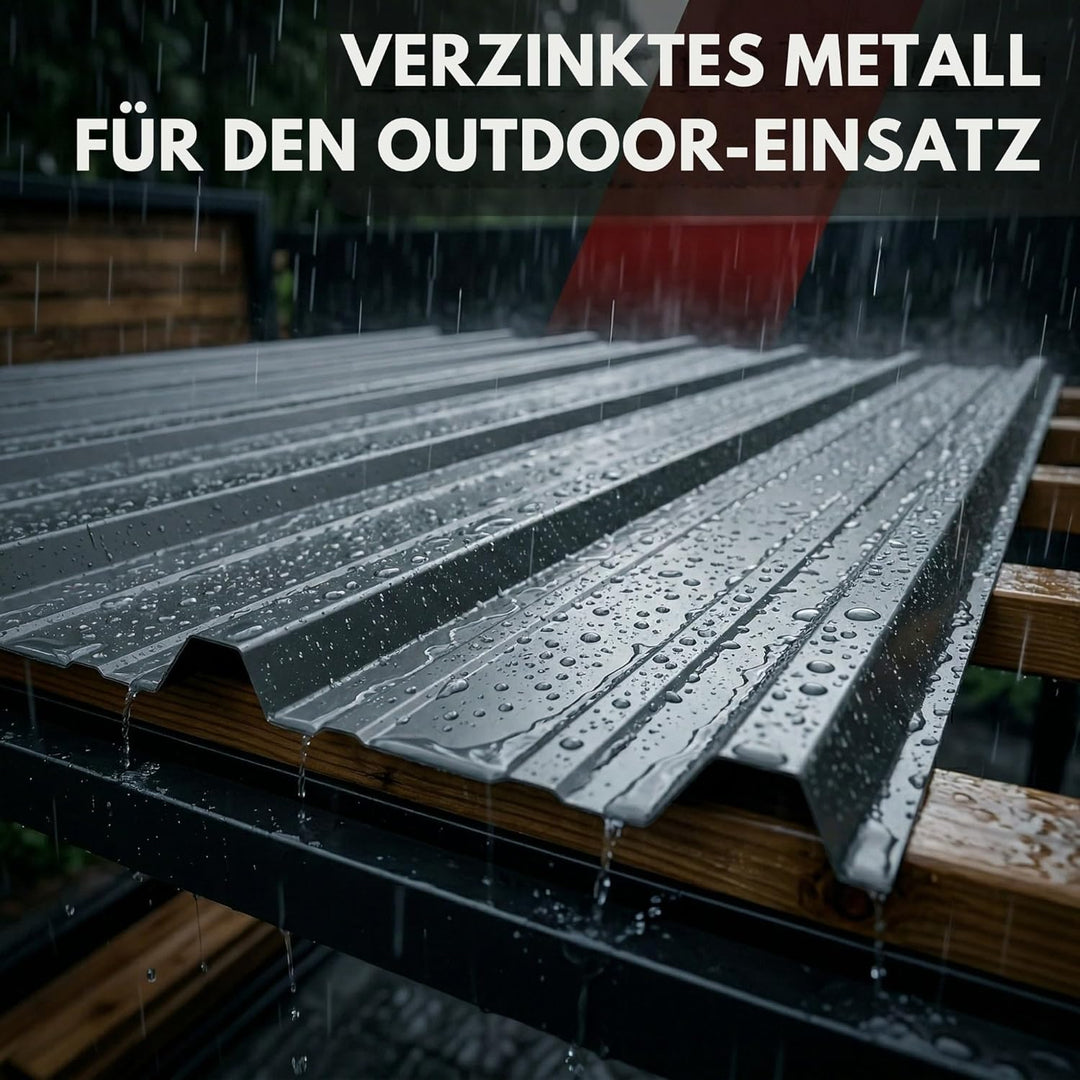 Trapezblech Dachplatten 12er Set Anthrazit RAL 7016, 1090 x 445 mm, verzinkt, Dachblech Profilblech