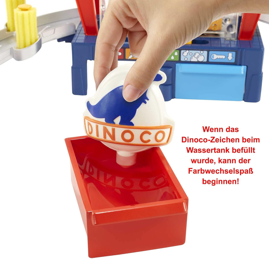 Mattel Disney & Pixar Cars GTK91 Dinoco Car Wash Playset with Colour Changing Effect, Toy from 4 Yea