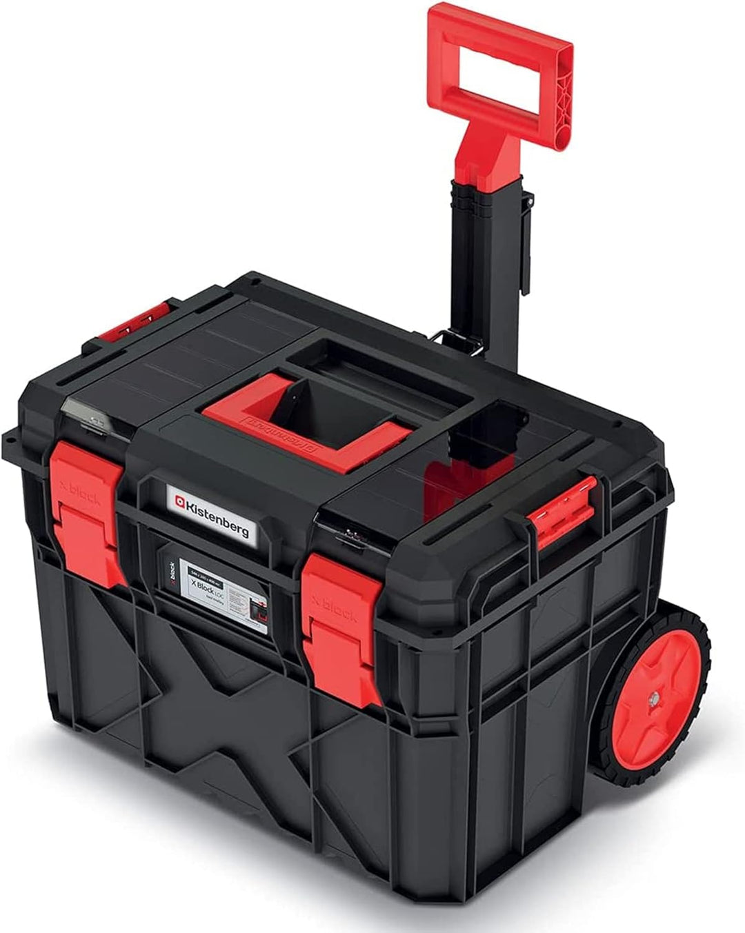 Profi Werkzeugkoffer Werkzeugtrolley Rollende Werkstatt Toolbox Mit Aluminium-Teleskopstiel Belastba