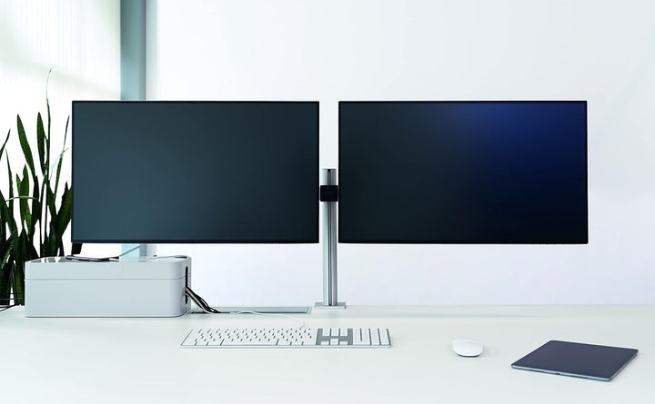 Durable Monitor Halterung 2 Monitore mit Tischklemme, für VESA Bildschirme 21-27", 360° drehbar, nei