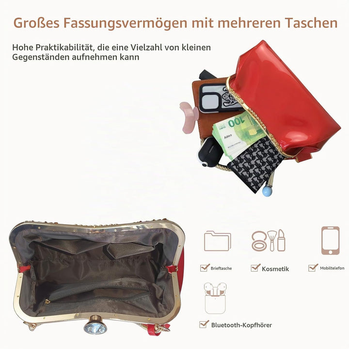 NICOLE &amp; DORIS Handtaschen für Damen Lackleder Handtaschen Abendtasche für Party Hochzeit Schulterta