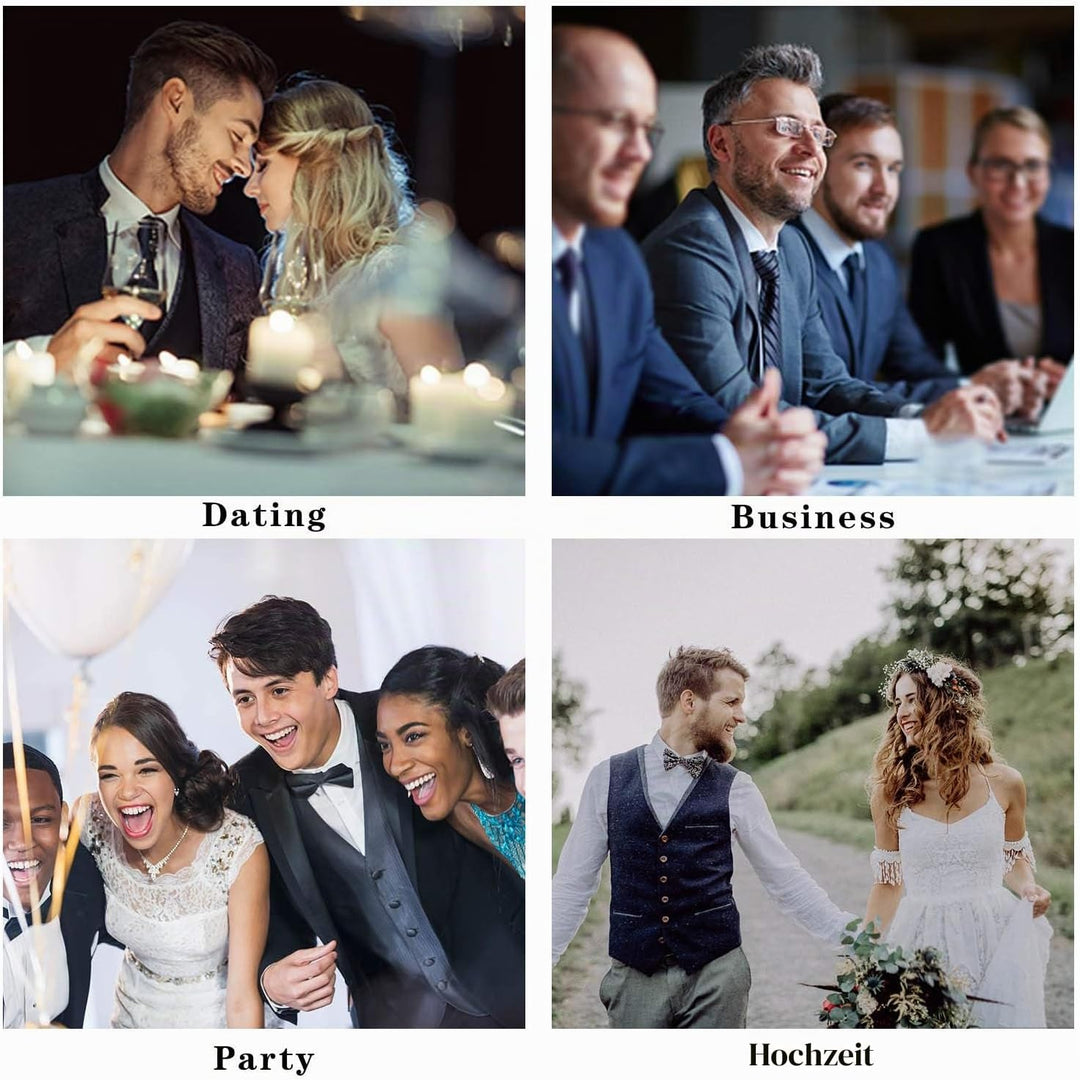 HISDERN Anzugweste für Herren Elegant Hochzeit Weste Klassische Einfarbig Casual Businessweste Forme