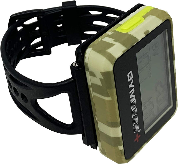 Gymboss Plus Intervall Timer und Stoppuhr Uhrenarmband - Bundle (GRÜN Tarnfarben/GELB SOFTBESCHICHTU