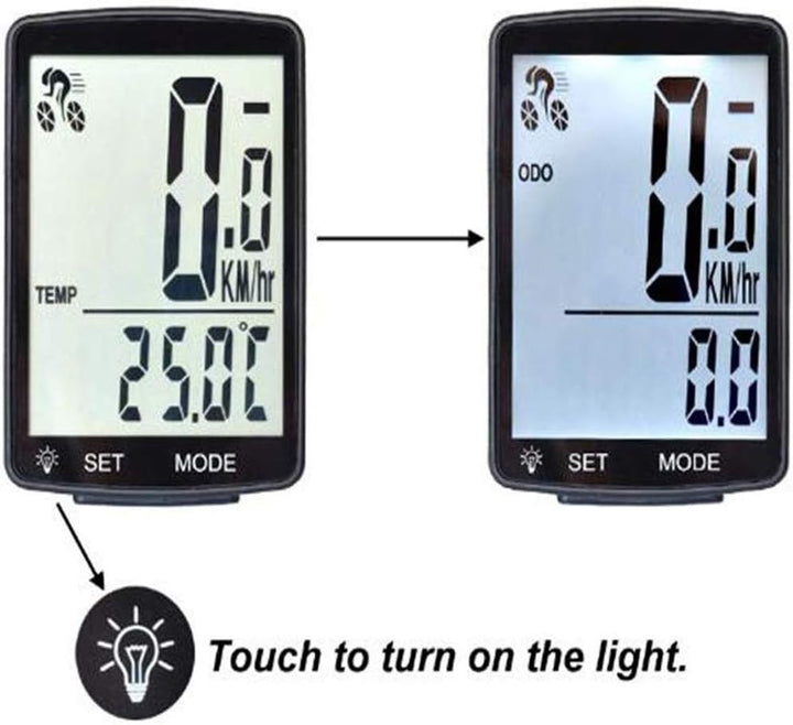 Fahrradtacho, LCD-Display, kabellos, Fahrradcomputer, Kilometerzähler, wasserdicht, Schrittzähler, G