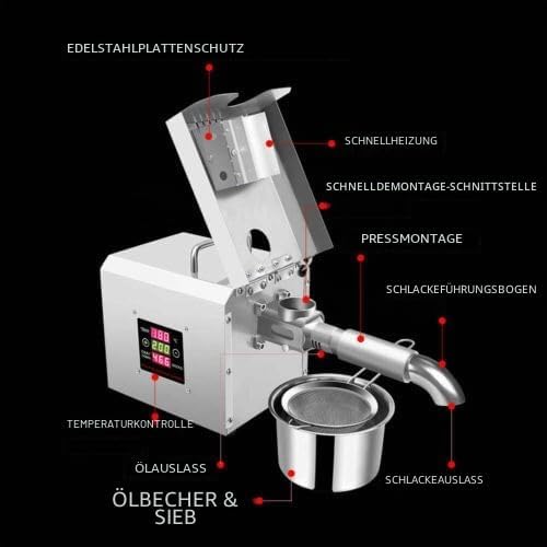 Edelstahl ÖLpresse ÖLmüHle Expeller Extraktion Maschine ÖL Automatische OIL Press Automatischer Masc