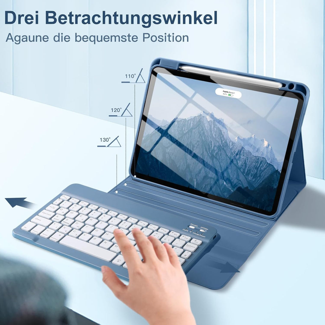 Vobafe Hülle mit Tastatur für iPad Air 11 Zoll M4 2026/M3 2025/M2 2024, iPad Air 5 4 2022 2020 10,9"