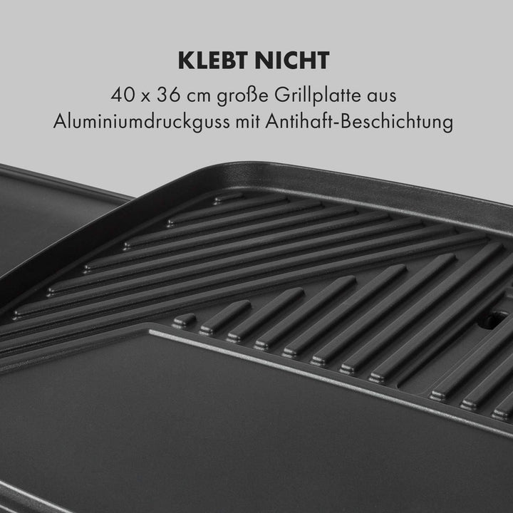 Klarstein Gatsby Elektrogrill Standgrill Tischgrill, Leistung: 2000 W, EasyGrill Concept, Grillfläch
