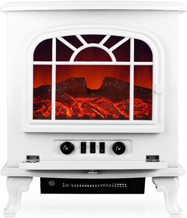 Elektrokamin Elektrischer Kamin mit Heizung LED Kaminfeuer Effekt Heizer Ofen 2000W 60 x 28 x 50cm w