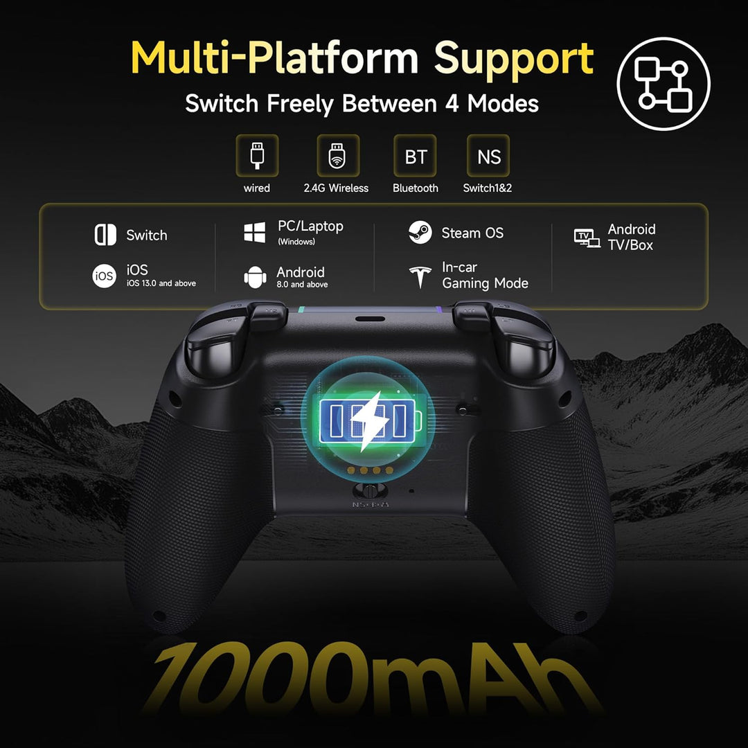 EasySMX X05PRO Wireless Controller PC, Gaming Controller mit leise Tasten, 2-stufige Tigger, Hall Jo