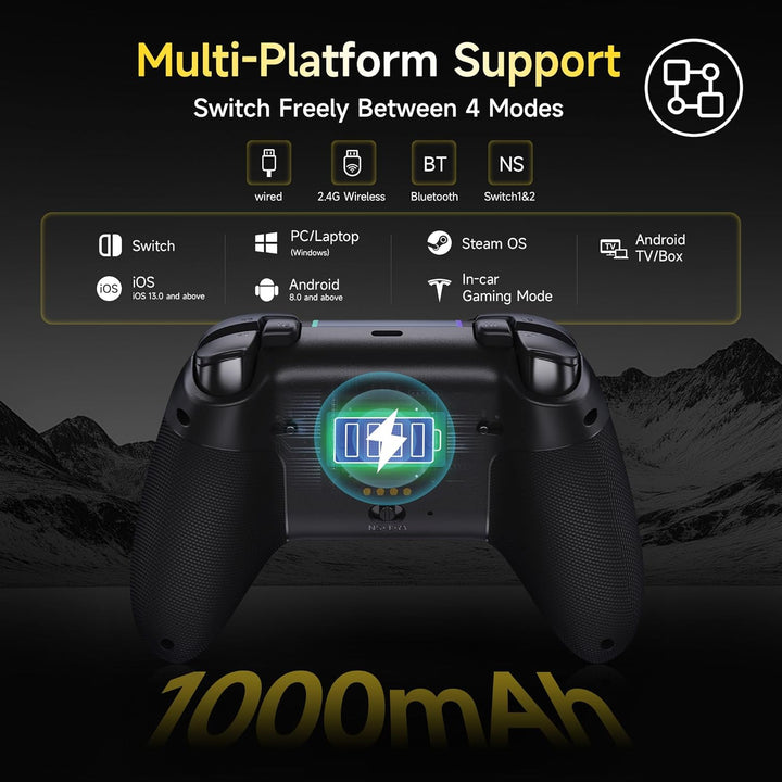 EasySMX X05PRO Wireless Controller PC, Gaming Controller mit leise Tasten, 2-stufige Tigger, Hall Jo