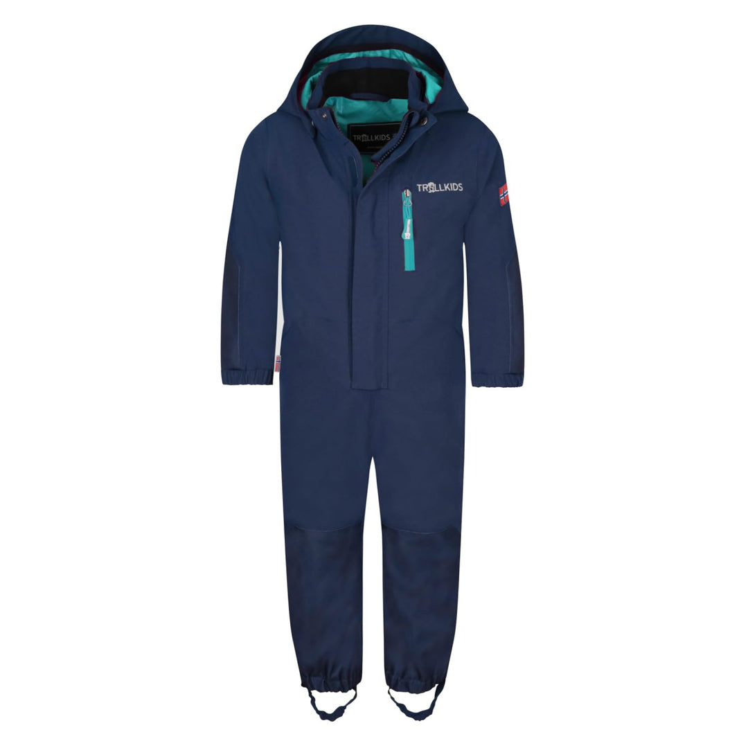 Trollkids wasserdichter atmungsaktiver Kinder Overall BERGEN 104 Mystikblau/Blaugrün, 104 Mystikblau