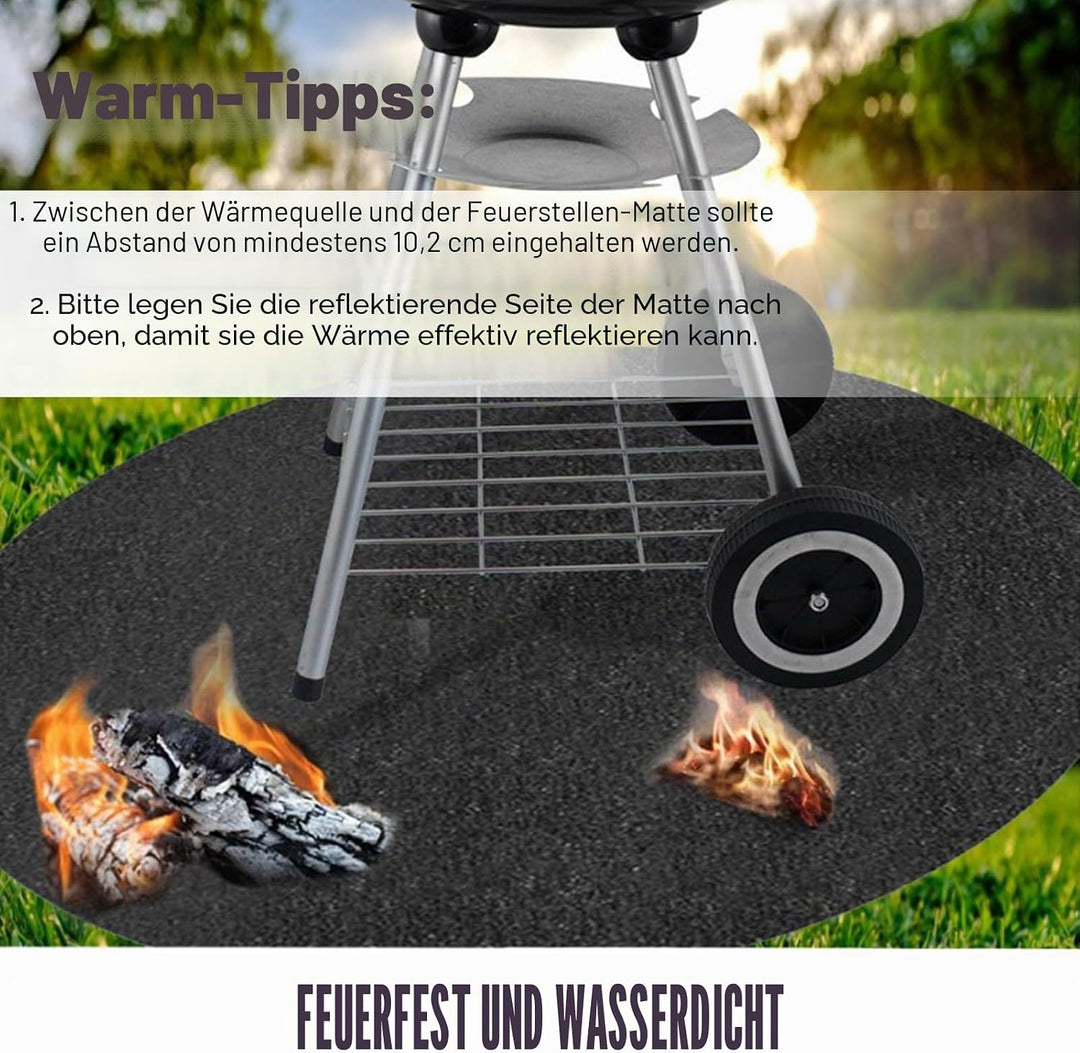 Feuerschale Matte Feuerstelle Matte, 24 Zoll Unter Grill Feuerfeste Unterlage, Hitzebeständige Schut