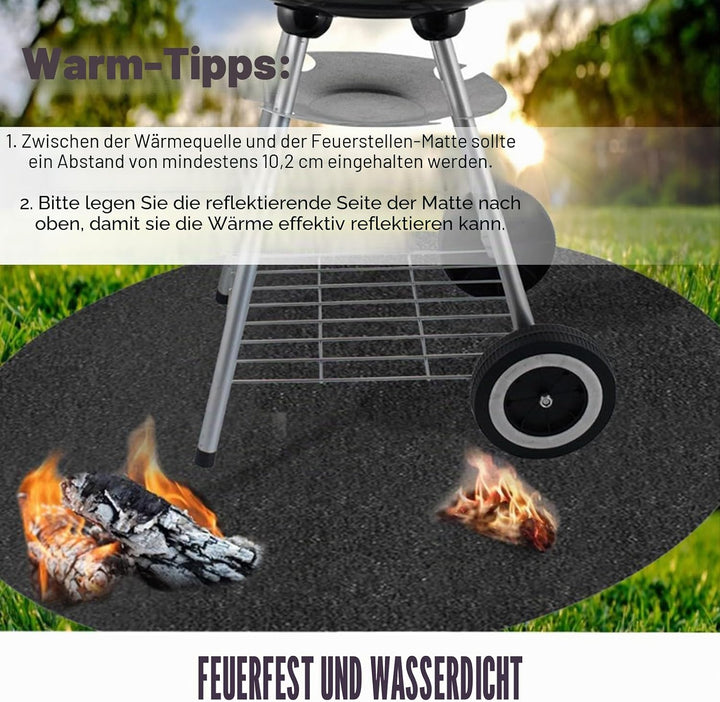 Feuerschale Matte Feuerstelle Matte, 24 Zoll Unter Grill Feuerfeste Unterlage, Hitzebeständige Schut