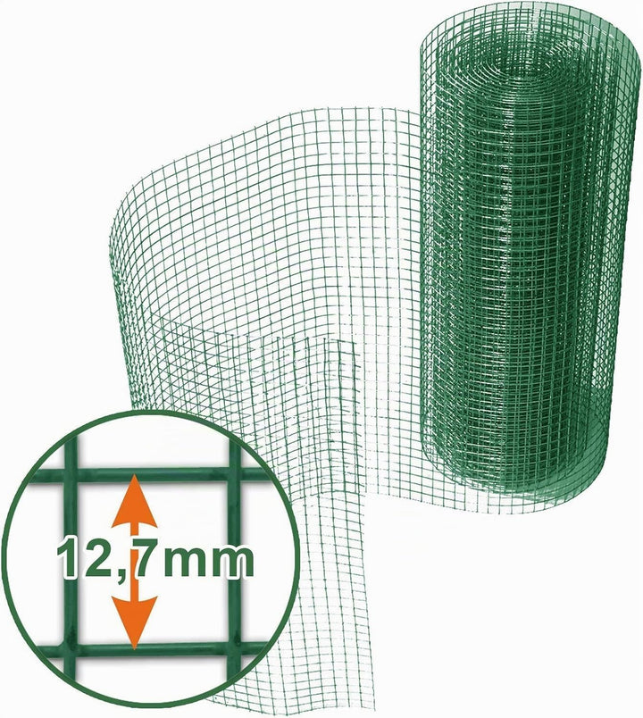 casa pura® Drahtgitter grün | 4-Eck-Geflecht Volierendraht, mit PVC-Beschichtung | Länge und Höhe wä