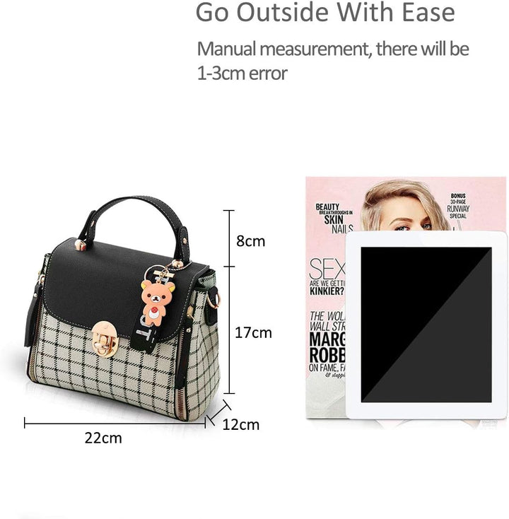 NICOLE&DORIS Handtaschen für Damen Niedliche Umhängetasche Mädchen Reissverschluss Handtasche PU Led