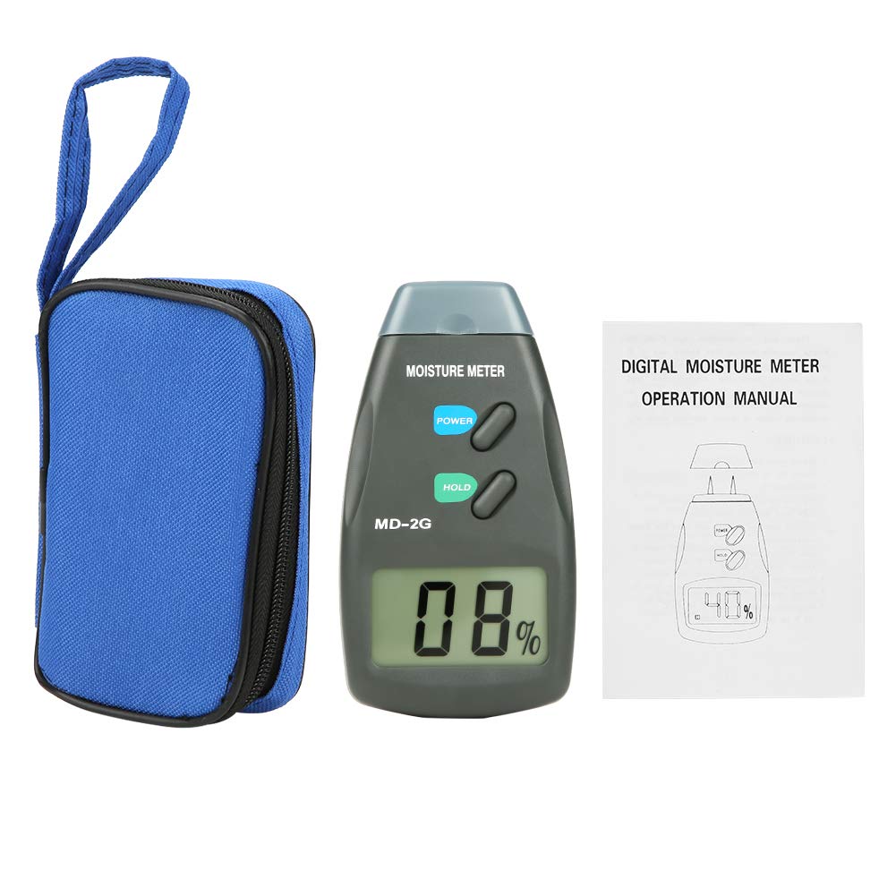 Holzfeuchtemessgerät, MD-2G LCD Digital 2 Pin Holzfeuchtemessgerät Detektor Holz Hygrometer Feuchtet