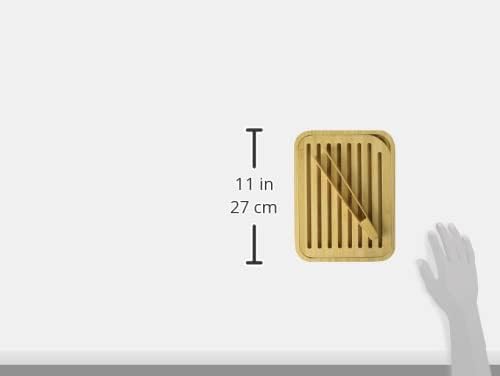 Pebbly nba055 Set Brotschneidebrett und Toastzange, Bambus beige 26 x 20 x 2 cm