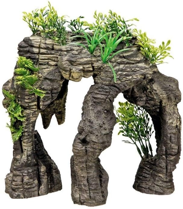 Nobby Aqua Ornaments STEIN mit Pflanzen, 24,5 x 14 x 25 cm, 1 Stück