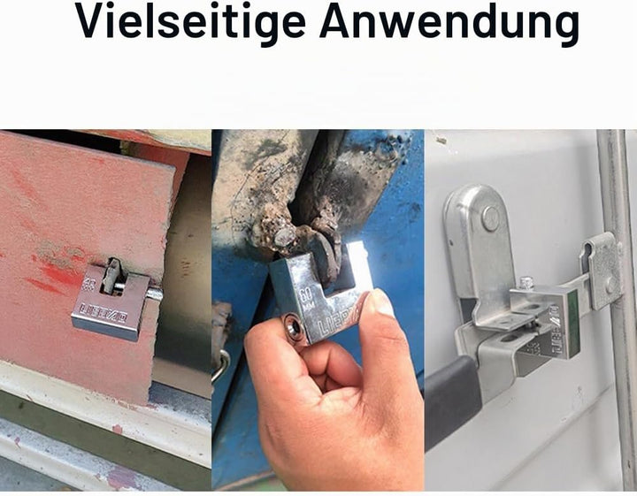 Schwerlast Vorhängeschloss mit Schlüssel, 60mm Schloss Sicherheitsschloss aus Edelstahl für Lagerhäu