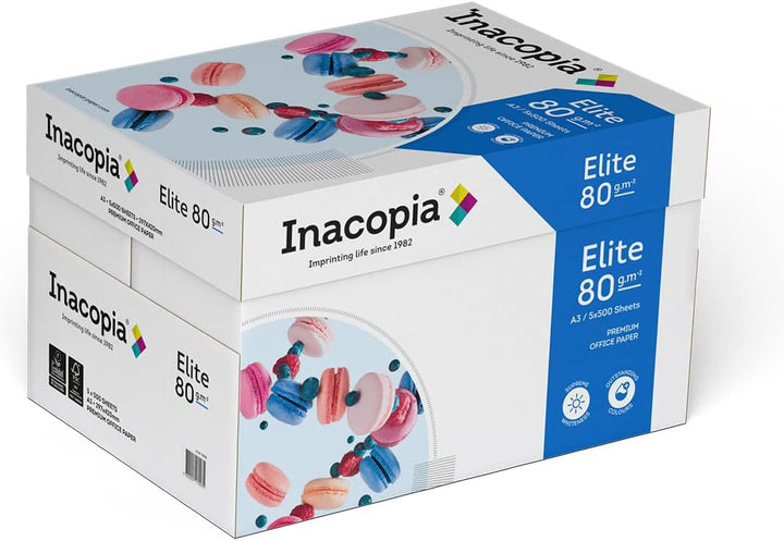 Inacopia Elite Drucker-/Kopierpapier: 80g/m², A3, weiss, 2.500 Blatt